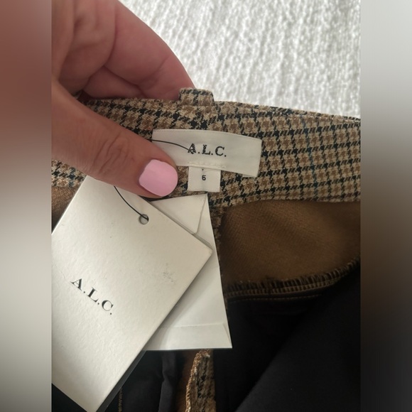 FLASH SALE NWT ALC Javier Houndstooth Plaid Split Flared Pants Size 6 - Picture 9 of 12